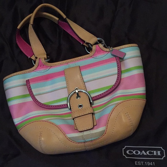 Coach springtime stripe bag - Picture 1 of 5
